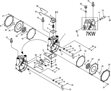 Regulator 1 Diagram and Parts List for 0053300 (4718218 - 4869708)(2007) Generac Generator