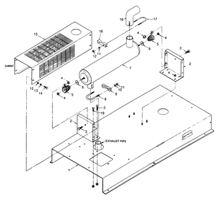 Exhaust Muffler Assembly Diagram and Parts List for 1006-C  Generac Welder