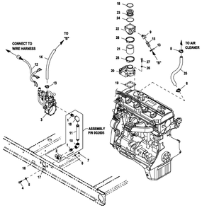 Fuel System 2.4l 45kw Emsn Diagram and Parts List for ET04524GNSC (6477884 - 6633227)(2011) Generac Generator
