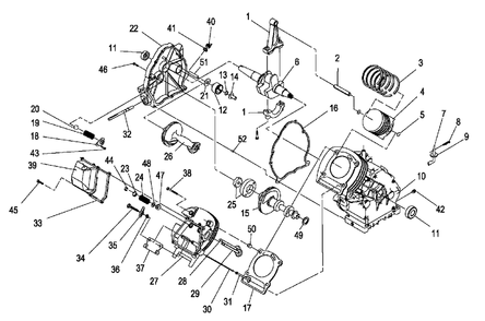 Long Block Repair Parts (0g9810) Diagram and Parts List for GP7000 (5342683 - 6039870)(2010) Generac Generator
