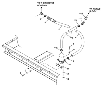 Ev Engine Coolant Blkhtr 4.3l Diagram and Parts List for 0043736 (3704503)(2003) Generac Generator