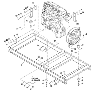 Mounting Base 2.4l C2 Diagram and Parts List for 0053400 (4828205 - 4838659)(2007) Generac Generator