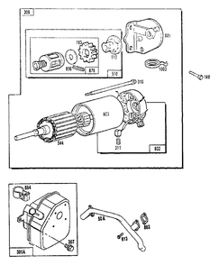 Starter Assembly And Manifold Replacement Parts Diagram and Parts List for 4W113A (9163-0)(9163-0) Generac Generator