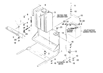 Mounting Base Diagram and Parts List for 8300-2  Generac Welder