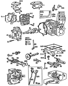 Engine Parts (Part 1) Diagram and Parts List for 8698-1  Generac Generator