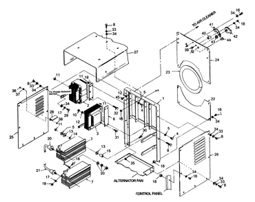 Sheet Metal Diagram and Parts List for 1011-C  Generac Welder