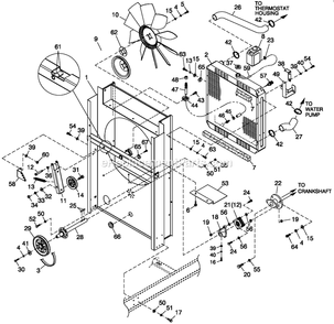 C5 Cooling System Fan Drive (1) Diagram and Parts List for ST10068GNAN (5058717)(2008) Generac Generator