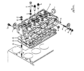 Cylinder Head Diagram and Parts List for 1008-D  Generac Welder