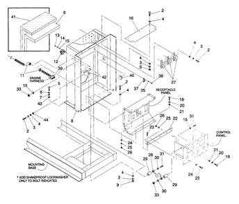 Connection Panel Diagram and Parts List for 4063-0  Generac Generator