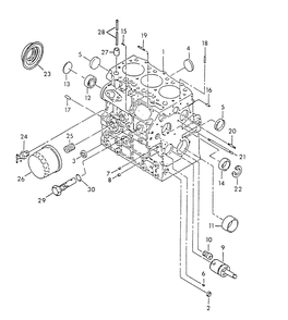 Cylinder Block Diagram and Parts List for 9344-0  Generac Generator