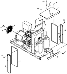 Ducting Exhaust Diagram and Parts List for QT02524ANNNA (5555295 - 5614645)(2009) Generac Generator