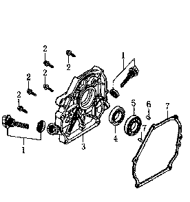 Crankcase Cover Diagram and Parts List for 006602-0  Generac Pressure Washer