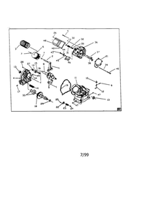 Complete Long Block Assembly Diagram and Parts List for EHC009521  Generac Engine