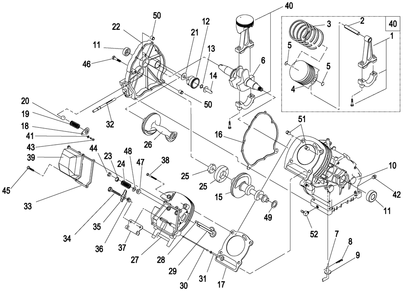Engine 5 Diagram and Parts List for 0052470 (4913782 - 4933931)(2007) Generac Generator
