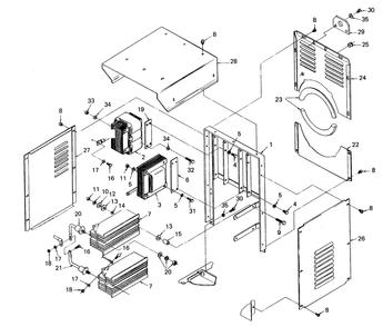 Panel Frame Diagram and Parts List for 8338-0  Generac Welder