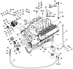 Engine Common Parts L/H Side Diagram and Parts List for QT15068ANANA (5003792)(2008) Generac Generator