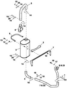 Muffler Exh 2.4l G2 Turbo Diagram and Parts List for QT06024AVSN (5364471 - 5369398)(2009) Generac Generator