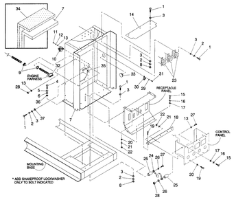 Connection Panel Diagram and Parts List for 4065-1  Generac Generator