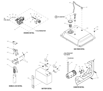 Part Location Diagram of 0H8110 Generac Bracket Carbon Canister Mount Xp