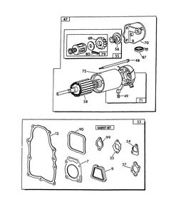 Engine Parts (Part 2) Diagram and Parts List for 9653-0  Generac Generator