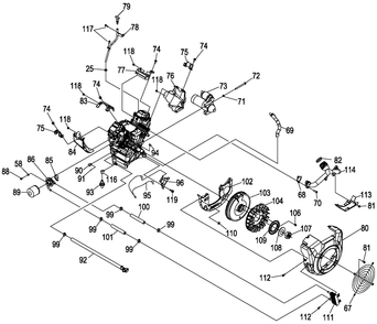 Engine 2 Diagram and Parts List for 0064400 (8149324 - 8245130)(2013) Generac Generator