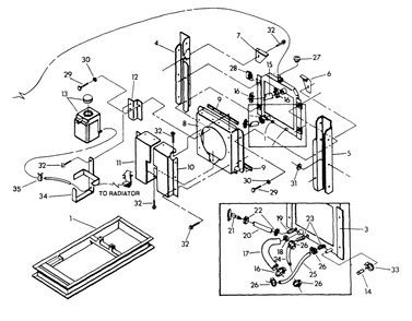 Radiator Diagram and Parts List for 9607-0  Generac Generator