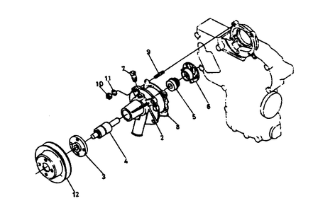 Water Pump Diagram and Parts List for 1011-C  Generac Welder