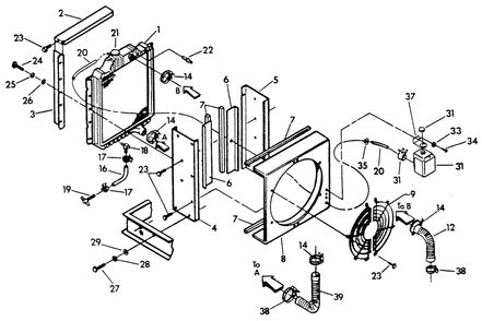 Radiator Diagram and Parts List for 9300-1  Generac Generator