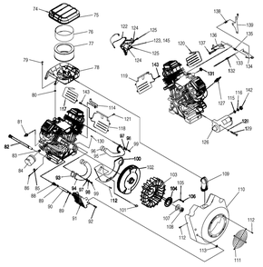 Engine 4 Diagram and Parts List for 0046752 (3772239 - 3992206)(2014) Generac Generator