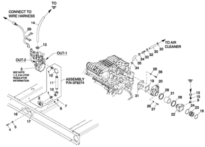 Fuel System 4.2l 48kw Emsn Diagram and Parts List for HT04542ANAX (6264225)(2011) Generac Generator