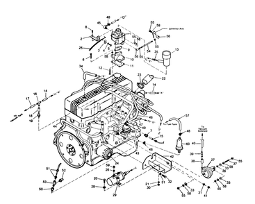 Engine Components Diagram and Parts List for 1012-A  Generac Welder