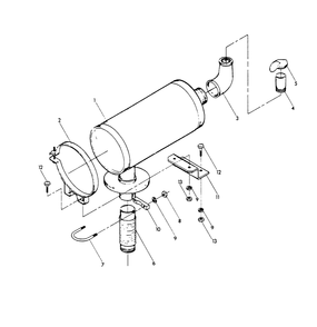 Exhaust Muffler Diagram and Parts List for 9105-1  Generac Generator