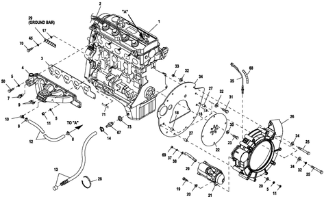 Engine Common Parts 2.4l G2 Diagram and Parts List for QT02224ANAX (5931780 - 9251667)(2014) Generac Generator