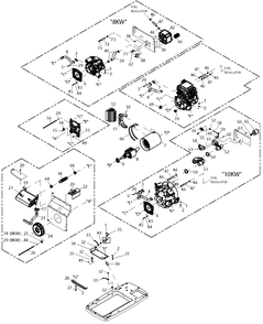 Generator Diagram and Parts List for 0058832 (6989801 - 7148678)(2012) Generac Generator