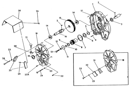 Gear Box Diagram and Parts List for 9740-1  Generac Generator