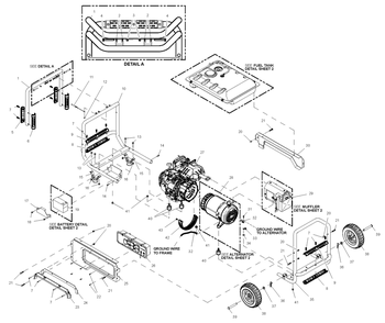 Part Location Diagram of 0K3242 Generac Nut Hex Fl Whiz M8-1.25
