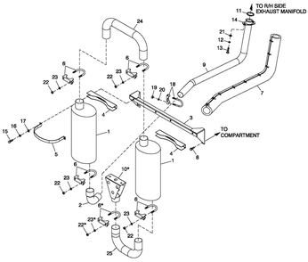 Muffler Exhaust Diagram and Parts List for ST04524ANSN (5509894 - 5644769)(2009) Generac Generator