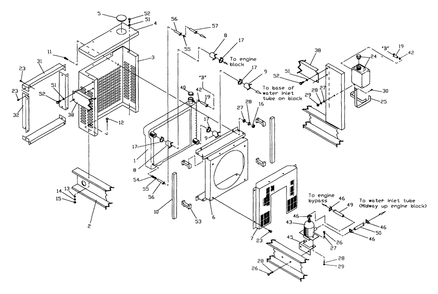 Radiator Diagram and Parts List for 0845-1  Generac Generator