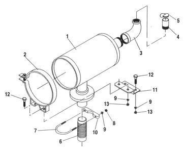 Muffler Diagram and Parts List for 0007570 (3035032)(2014) Generac Generator