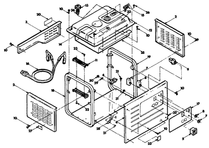 Cradle No. 75446 Diagram and Parts List for A1400 (8967-2)(8967-2) Generac Generator