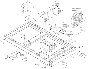Mounting Base Diagram and Parts List for 0049922 (4100779 - 4393839)(2008) Generac Generator
