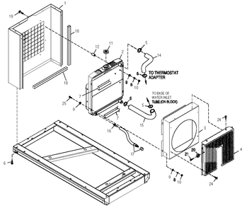 Radiator Diagram and Parts List for 0050990 (1305V02725 - 3205V03307)(2014) Generac Generator