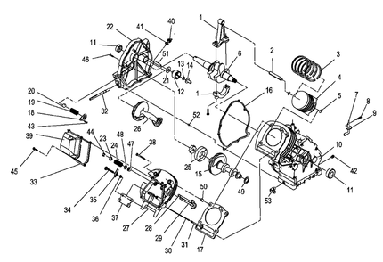 Long Block Repair Parts (0g9667) Diagram and Parts List for XP6500 (5290644 - 5290644)(2015) Generac Generator