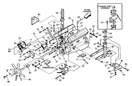 Engine Diagram and Parts List for 9300-3  Generac Generator
