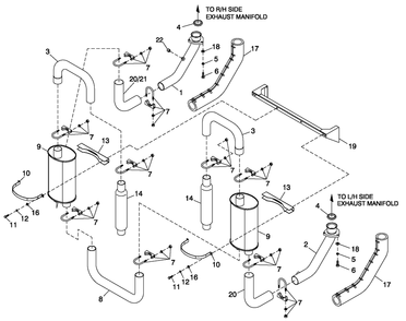 Muffler 5.4l/6.8l Cpl Exhaust C3 Diagram and Parts List for QT05554ANSN (4169523 - 4188696)(2005) Generac Generator