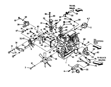 3.0 Liter Diesel Engine Diagram and Parts List for 9488-2  Generac Generator
