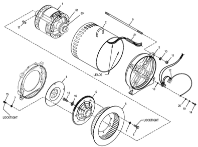 Alternator Diagram and Parts List for 0049882 (4060538 - 4163236)(2005) Generac Generator