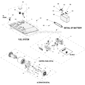 Part Location Diagram of 0J0974 Generac Valve Fuel Shutoff