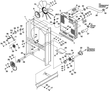 Ev Coolsys/Fan Drive 4.6l Fwd Diagram and Parts List for CT08046ANSN (3507V24654)(2007) Generac Generator