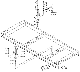 Mounting Base Diagram and Parts List for QT02015ANAN (4299342 - 4407867)(2006) Generac Generator